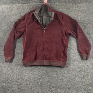 Tommy Bahama Sweater Men's XL Crimson Red Quarter Zip